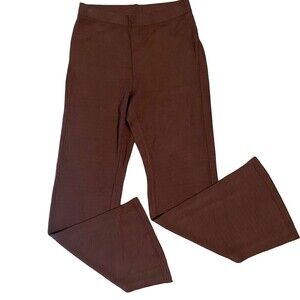 & Other Stories Size 4 Viscose Wide Leg pull on Brown Knit Pants